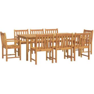 vidaXL Juego De Comedor De Jard&iacute;n 9 Piezas Madera Maciza De Acacia Vidaxl
