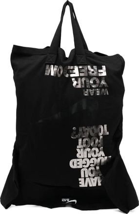 Comme Des Garçons x Nike Borsa tote con stampa - Nero