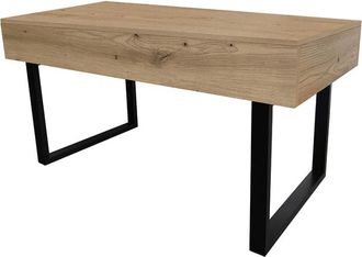 HOGAR 24 Mesa centro elevable almacenaje, color roble, 100x50x49 cm