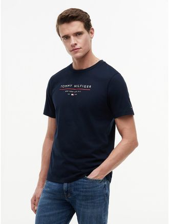 Tommy Hilfiger Mens Hilfiger Logo T-Shirt - Navy - XXL