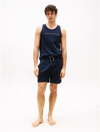 Tommy Hilfiger Mens Hilfiger Logo Drawstring Sleep Short - Navy - XL