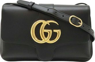 Gucci Black Calfskin GG Marmont Small Shoulder Bag (Authentic Pre-Loved)