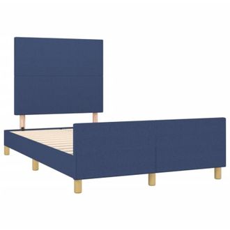 vidaXL Estructura De Cama Sin Colch&oacute;n Tela Azul 120x190 Cm Vidaxl