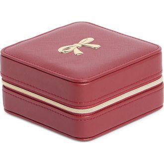 Nordstrom Square Jewelry Box in Burgundy- Gold Bow at Nordstrom Rack