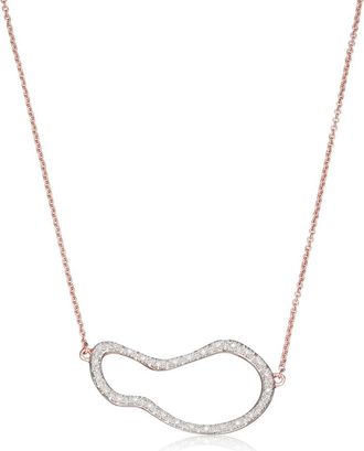 Monica Vinader Rose Gold Riva Pod Necklace Diamond