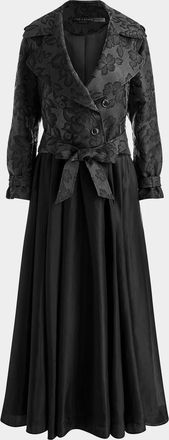 Alice & Olivia Nevada Floral Double-Breasted Trench Coat