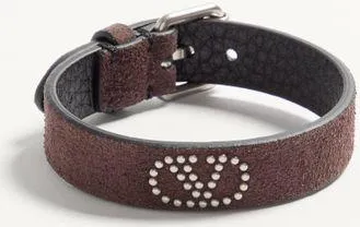 Valentino Garavani VLogo Signature Suede and Metal Bracelet
