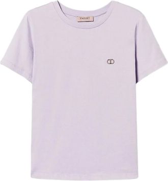 Twin-Set logo-plaque T-shirt - Purple