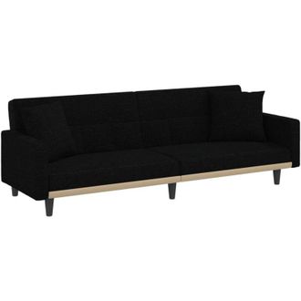 vidaXL Vidaxl - Sof&aacute; Cama Con Cojines Tela Negro