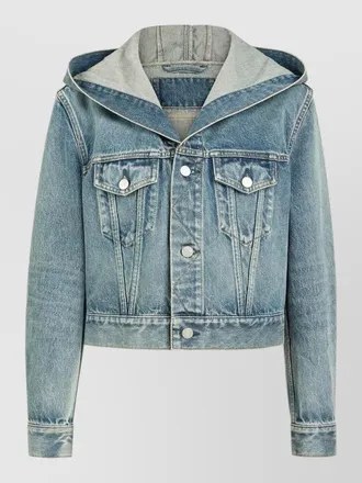 Alaia cropped denim trucker jacket