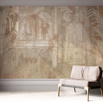 Tulup Carta Da Parati Autoadesiva - Fotomurale - Decorazione Parete - Stile Elegante - Decorazione Casa - Ornamenti Storici 312x219 Cm