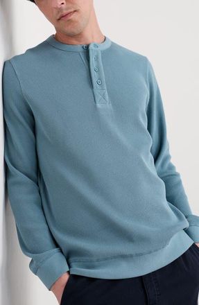 Seasalt Cornwall Brigantine Waffle Knit Organic Cotton Henley in Hydrangea at Nordstrom, Size X-Large