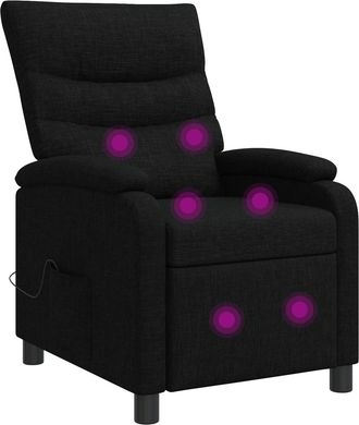 vidaXL Silla De Masajes Reclinable Negro Tela Vidaxl