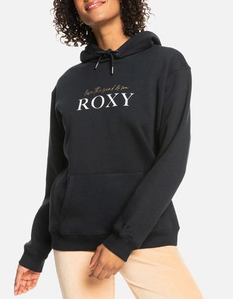 Roxy Womens Roxy Womens Surf Soaked Brushed Hoodie - Black/Grey - Size: 10/8