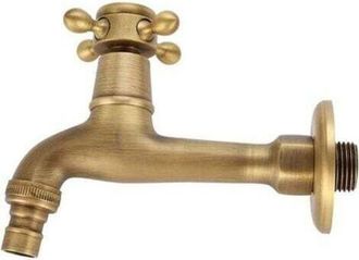 OEM Grifo De Lat&oacute;n Antiguo Gen&eacute;rico Para Lavander&iacute;a, Ba&ntilde;o, Montaje En Pared, Lavadora, Jard&iacute;n Exterior, Manguera &Uacute;nica, Grifo De Agua Fr&iacute;a Largo