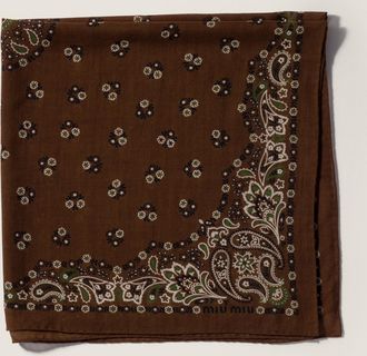 Miu Miu Printed wool and cashmere scarf