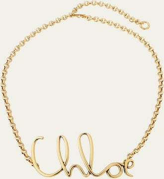 Chloé Logo Brass Chain Belt