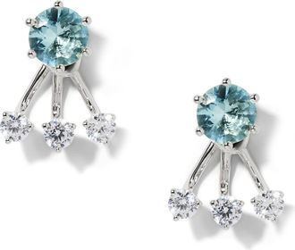 Nadri Natural Beauty Jacket Earrings in Rhodium at Nordstrom
