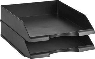 OEM Bandejas Rectangulares Apilables Para Cartas, Tama&ntilde;o A4, Paquete De 2, 33,8 X 25,4 X 6,4 Cm, Color Negro