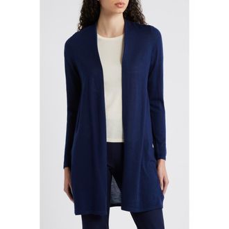 Eileen Fisher Open Front Merino Wool Cardigan in Midnight at Nordstrom Rack, Size X-Small