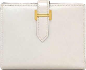 Herm&egrave;s Silver Box Calf Leather Wallet (Bi-Fold) (Pre-Owned)
