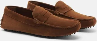 Scarosso Michael Driving Shoes in Brown - Suede at Nordstrom, Size 43.5