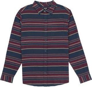 Hurley Portland Stripe Cotton Flannel Button-Up Shirt in Armored Ny at Nordstrom Rack, Size X-Large