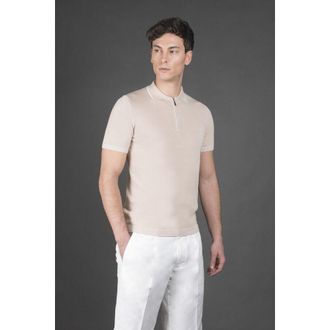 Moorer MenS Beige Short Sleeve Sweater, Size 48