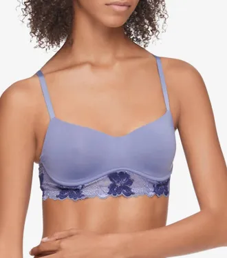 Calvin Klein Lightly Lined Bralette In Bleached Denim