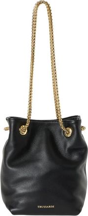 Trussardi Secchiello Mini - Dames - Schoudertassen - Zwart - ONE Size - Leer - Tassen