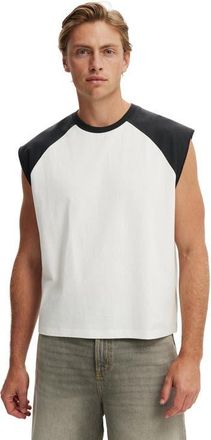 Cotton On Mens Cropped Fit Muscle in Vintage White Washed Black at Nordstrom, Size Xx-Large