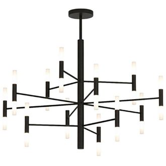 Top-Light Lampadario moderno top light space 1226 100 g9 led metallo acrilico, finitura metallo nero