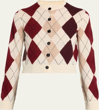 Khaite Charli Cashmere-Blend Argyle Cardigan