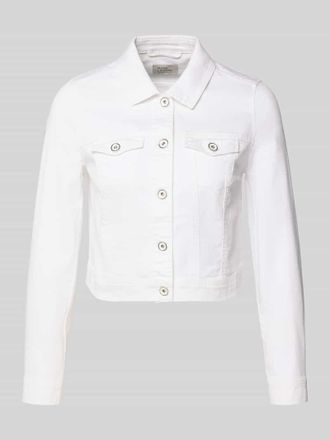 robe l&eacute;g&egrave;re Jacke mit Knopfleiste und Brusttaschen in Weiss, Gr&ouml;&szlig;e 34