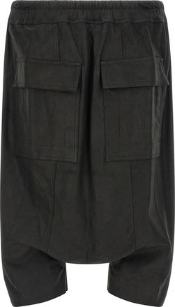 Rick Owens Mens Black Lamb Leather Bermuda Shorts