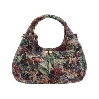 Ganni Tassen, Dames, Veelkleurig, ONE Size, Katoen, Tapestry Mini Hobo Bag