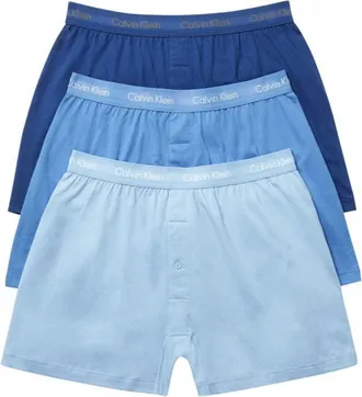 Calvin Klein Mens Cotton Classics Multipack Knit Boxers - Blue - Large