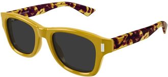 Saint Laurent Bold Squared Zonnebrillen - Dames - Zonnebrillen - Geel - ONE Size - Accessoires