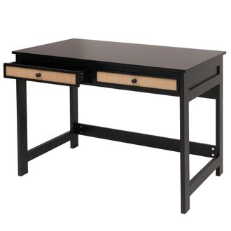 Hhg Hhg - Nunca Usado] Escritorio 440, Escritorio De Oficina Escritorio Para Port&aacute;til Escritorio De Trabajo, Caj&oacute;n 78x110x60cm Madera, Negro