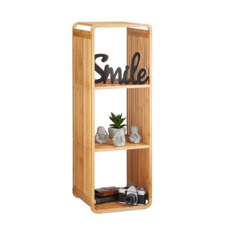 Relaxdays Relaxdays Estanter&iacute;a De Bamb&uacute;, Organizador Redondeado, Mueble Con Cuatro Estantes, Cuadrado, Marr&oacute;n, 96x33x33 Cm