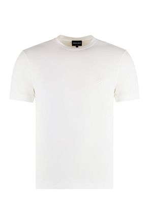 Tシャツ・カットソー GIORGIO ARMANI Giorgio Armani T-shirts and Polos White Jacquard Logo T-Shirt Bianco O.Logo | Emporio Armani | EQVVS