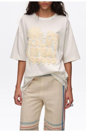 Bimba & Lola Toweling Logo T-Shirt in Ivory at Nordstrom, Size X-Small Eu