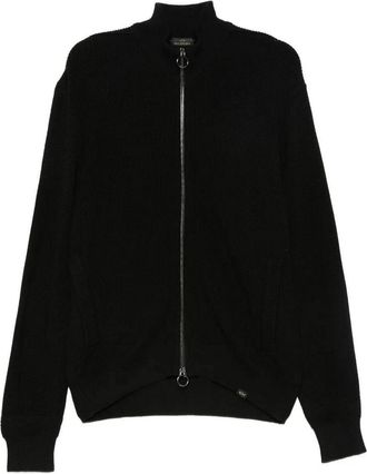 Paul & Shark Ribbed Zip-Up High-Neck Cardigan