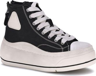 R13 Womens High Top Sneakers Black