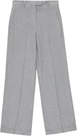 Circolo 1901 Wide-Leg Trousers With Herringbone Pattern And High Waist