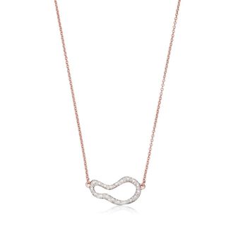 Monica Vinader Rose Gold Riva Small Pod Necklace Diamond
