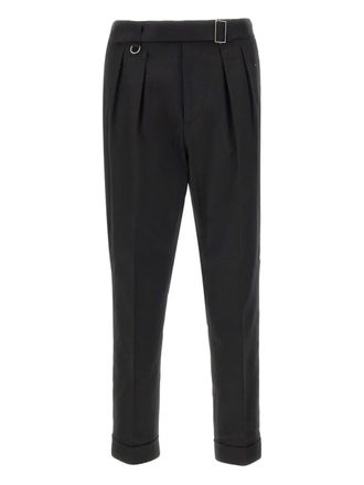 Paolo Pecora pleated belted trousers - Black