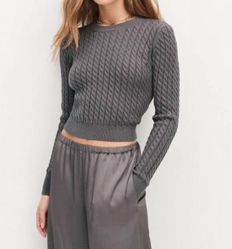 Favorite Daughter Feel Good Sweater Top In Grey Shadow