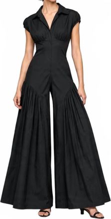 Hutch Womens Kiran Stretch Poplin Wide-Leg Jumpsuit In Black