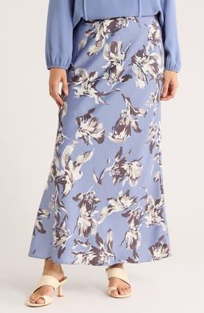 Nordstrom Rack Textured Satin Bias Maxi Skirt in Blue- Grey Billie Abstract at Nordstrom Rack, Size Xx-Small